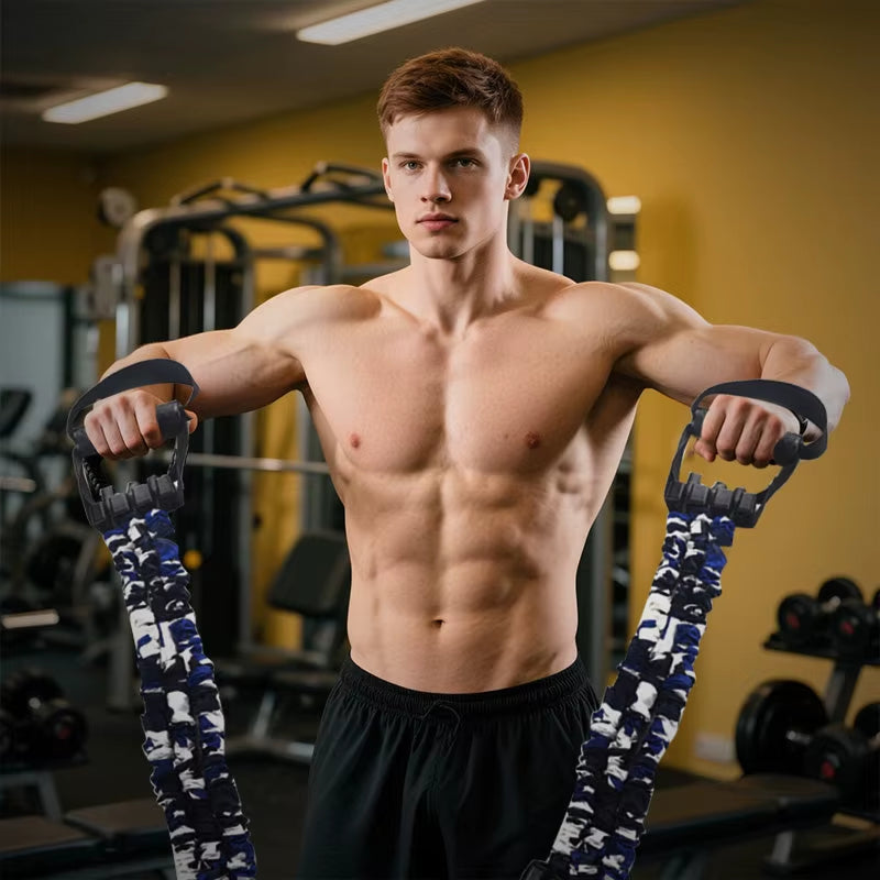 3-Way Natural Latex Resistance Band Arm Strength Tension Device Adjustable Chest Expander Training Fitness Tension Pull Rope