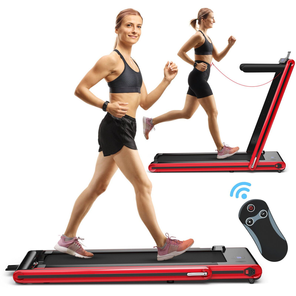 2-In-1 Folding under Desk Treadmill with Dual LED Display