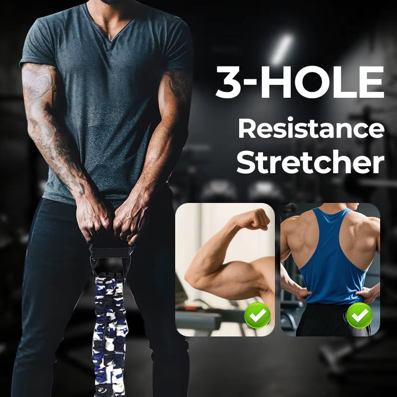 3-Way Natural Latex Resistance Band Arm Strength Tension Device Adjustable Chest Expander Training Fitness Tension Pull Rope