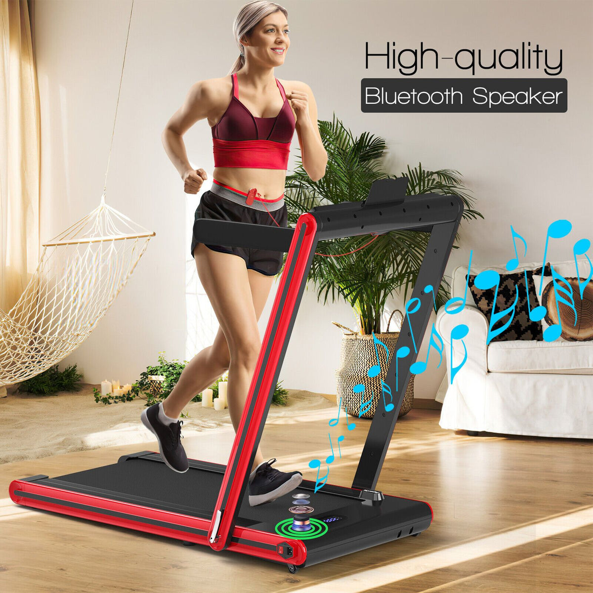 2-In-1 Folding under Desk Treadmill with Dual LED Display