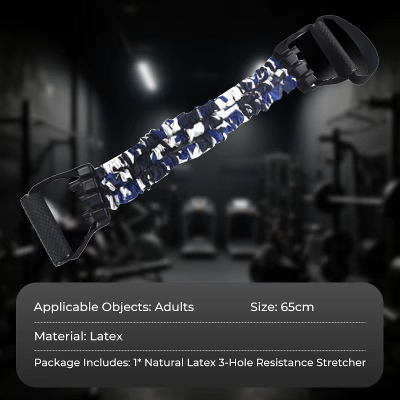 3-Way Natural Latex Resistance Band Arm Strength Tension Device Adjustable Chest Expander Training Fitness Tension Pull Rope